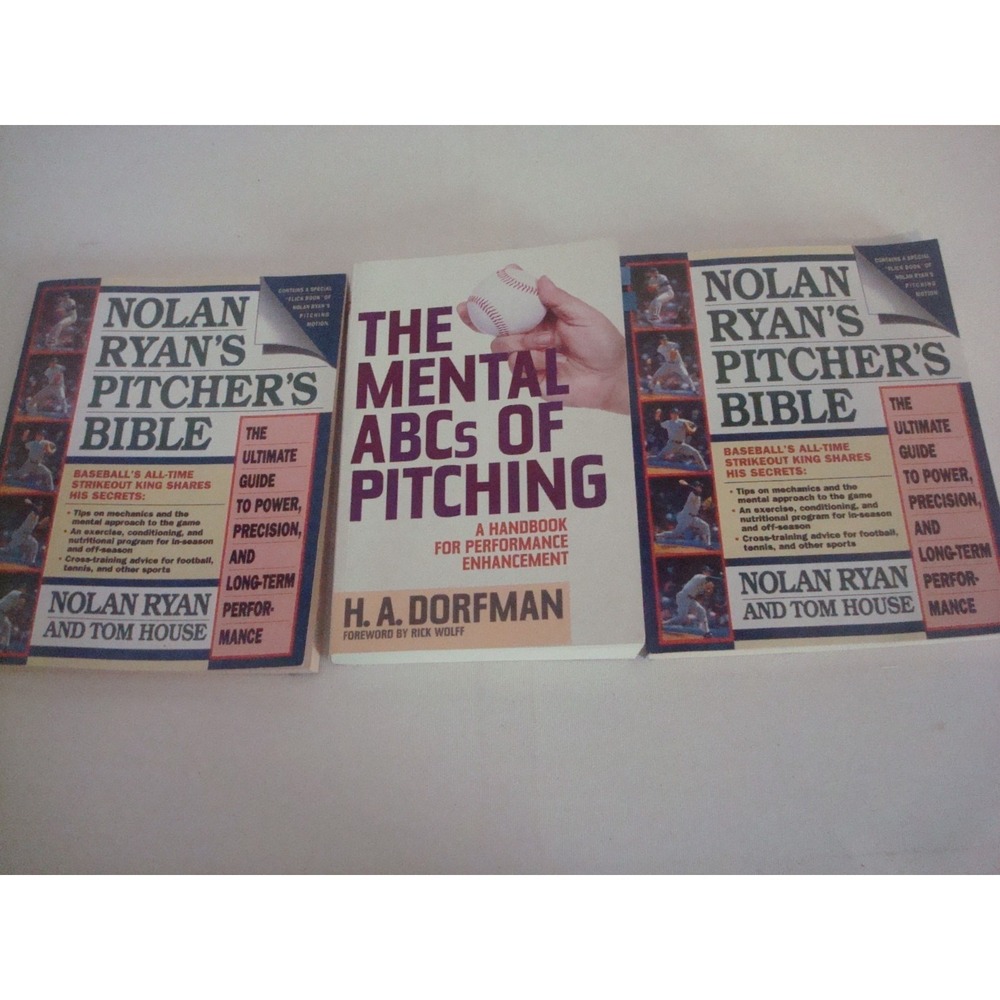 Nolan Ryan's Pitcher's BiblE LOT ABC‎ 'S ABC MENTAL BOOK PITCHING LOT LIKE NEW 3